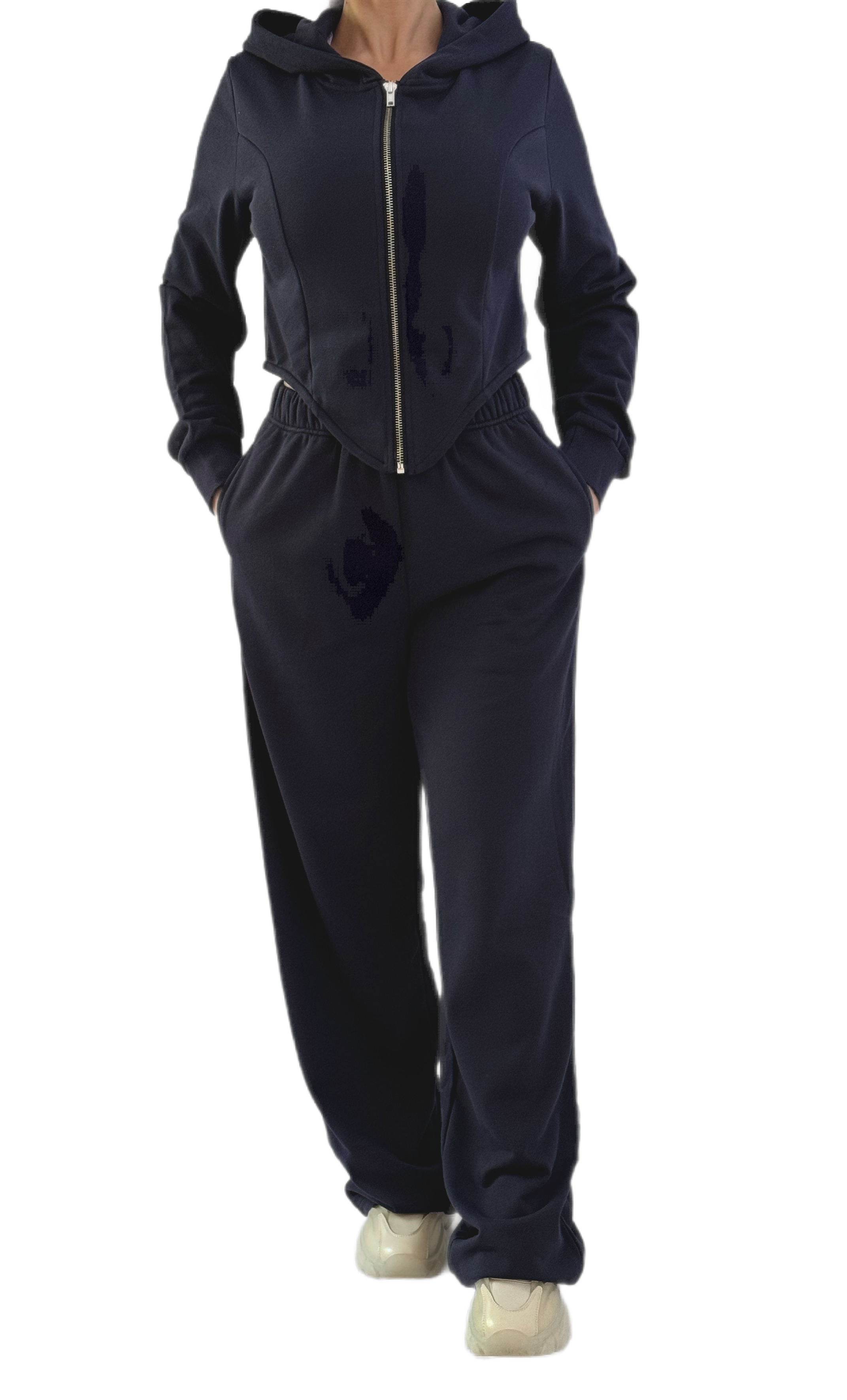 Dark Blue Cropped Tracksuit