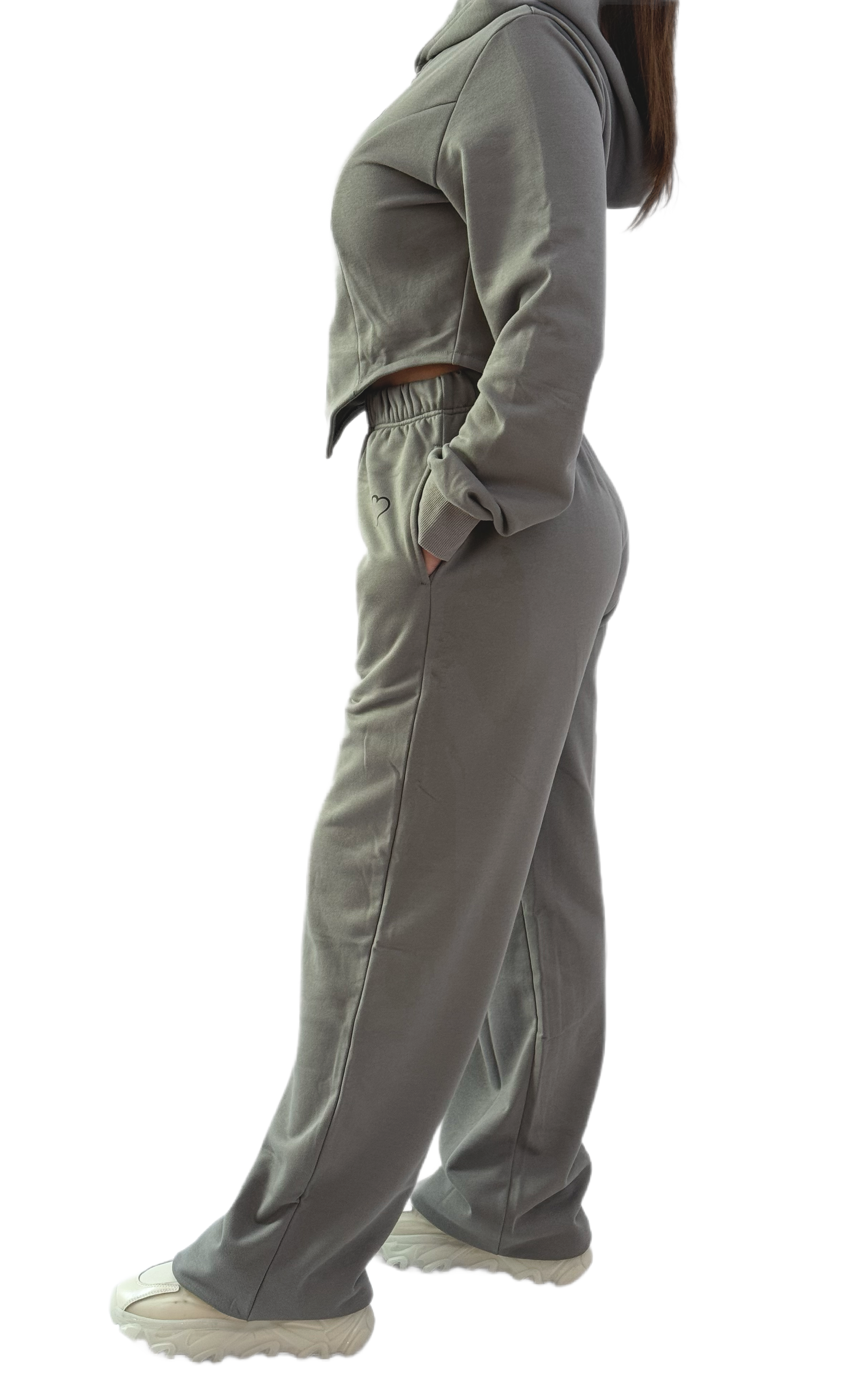 Grey Cropped Tracksuit