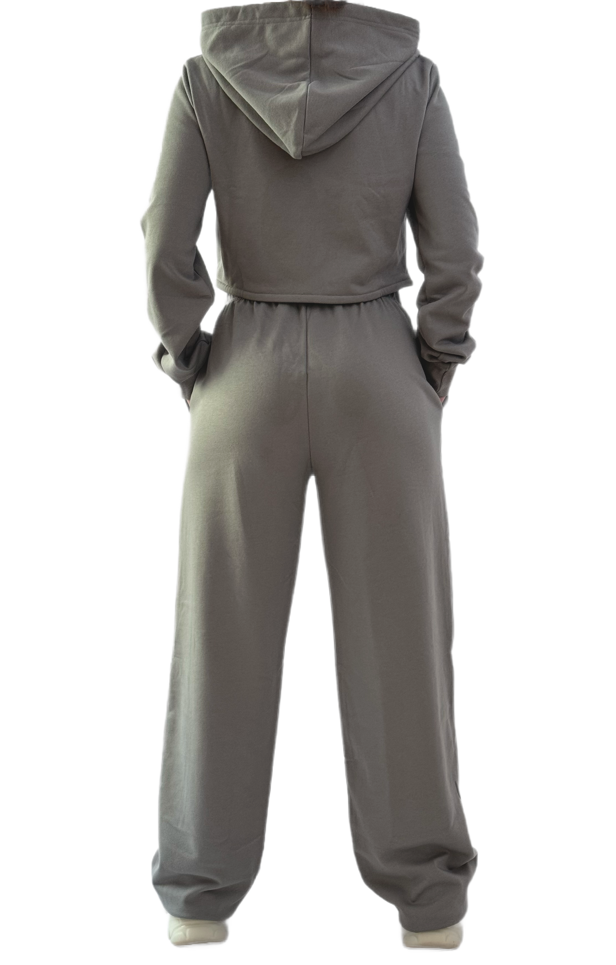 Grey Cropped Tracksuit